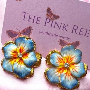 Pink Reef Pansy earrings NEW